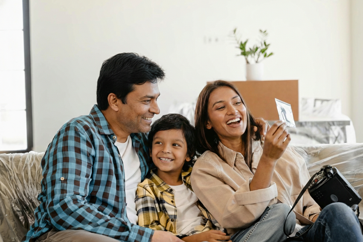 A family enjoying their home in the UK